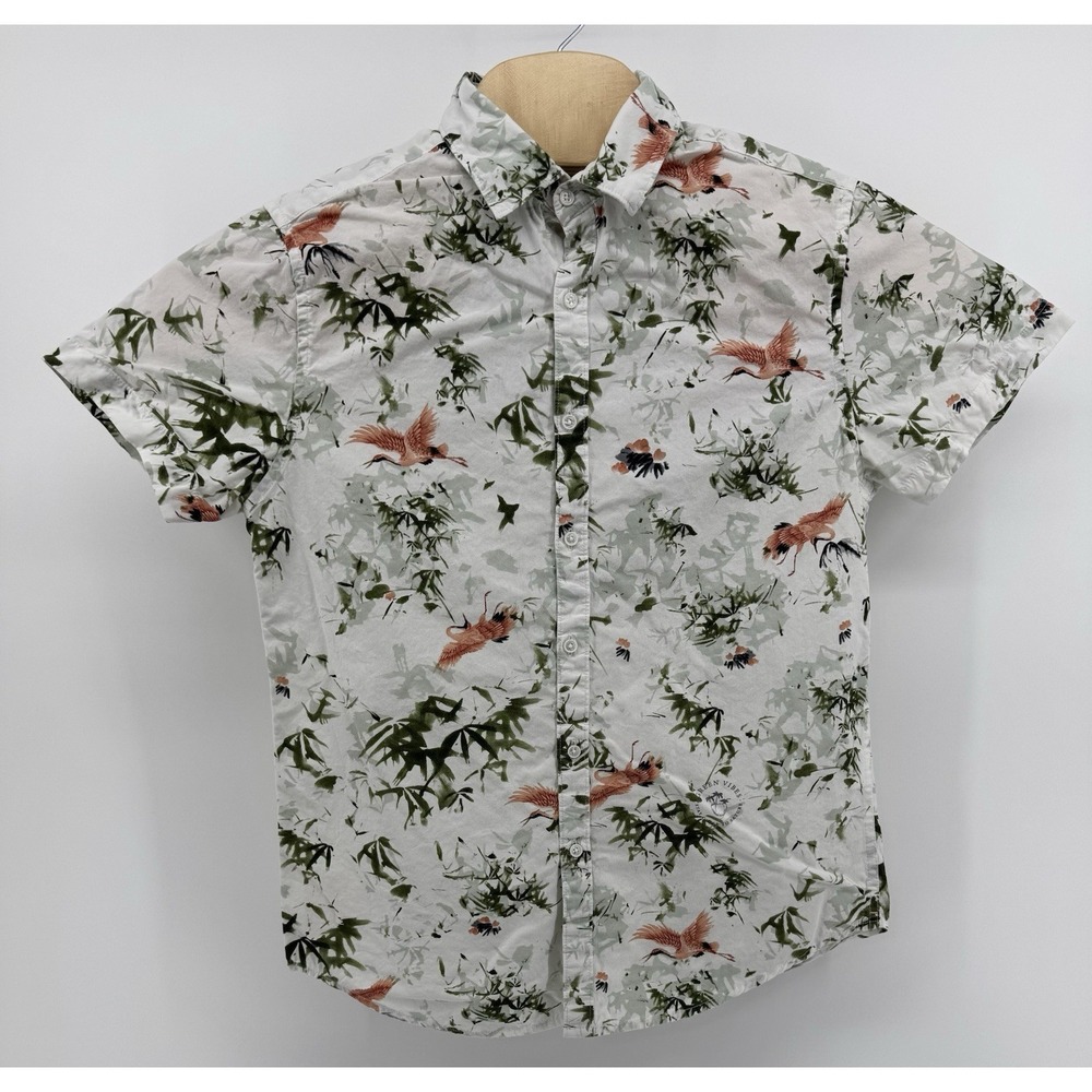 Denim & Flower Ricky Singh Hawaiian Shirt Men's Size‎ L Slim Fit Floral Aloha